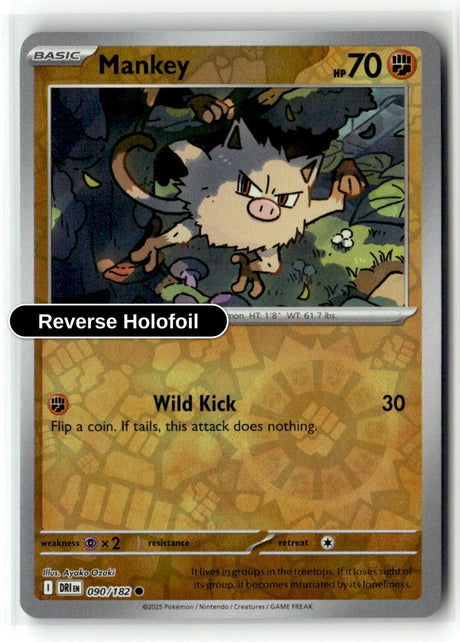 Mankey - 090/182 - [DRI - SV10: Destined Rivals] - Reverse Holofoil