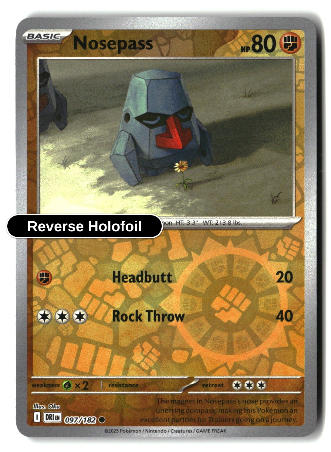Nosepass - 097/182 - [DRI - SV10: Destined Rivals] - Reverse Holofoil