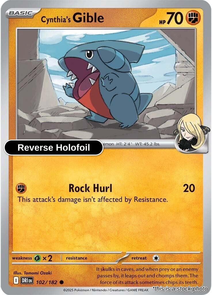 Cynthia's Gible - 102/182 - [DRI - SV10: Destined Rivals] - Reverse Holofoil