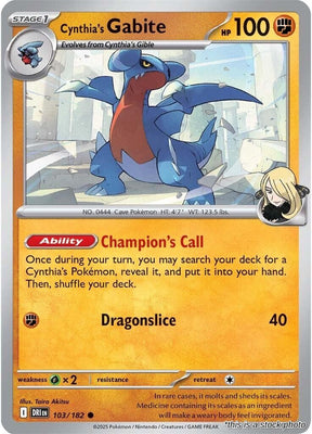 Cynthia's Gabite - 103/182 - [DRI - SV10: Destined Rivals]