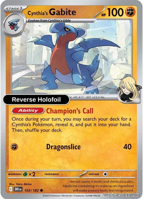 Cynthia's Gabite - 103/182 - [DRI - SV10: Destined Rivals] - Reverse Holofoil