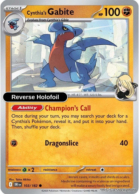 Cynthia's Gabite - 103/182 - [DRI - SV10: Destined Rivals] - Reverse Holofoil