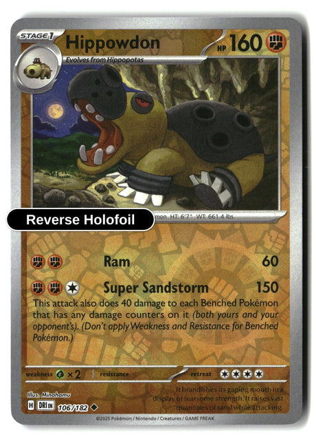 Hippowdon - 106/182 - [DRI - SV10: Destined Rivals] - Reverse Holofoil