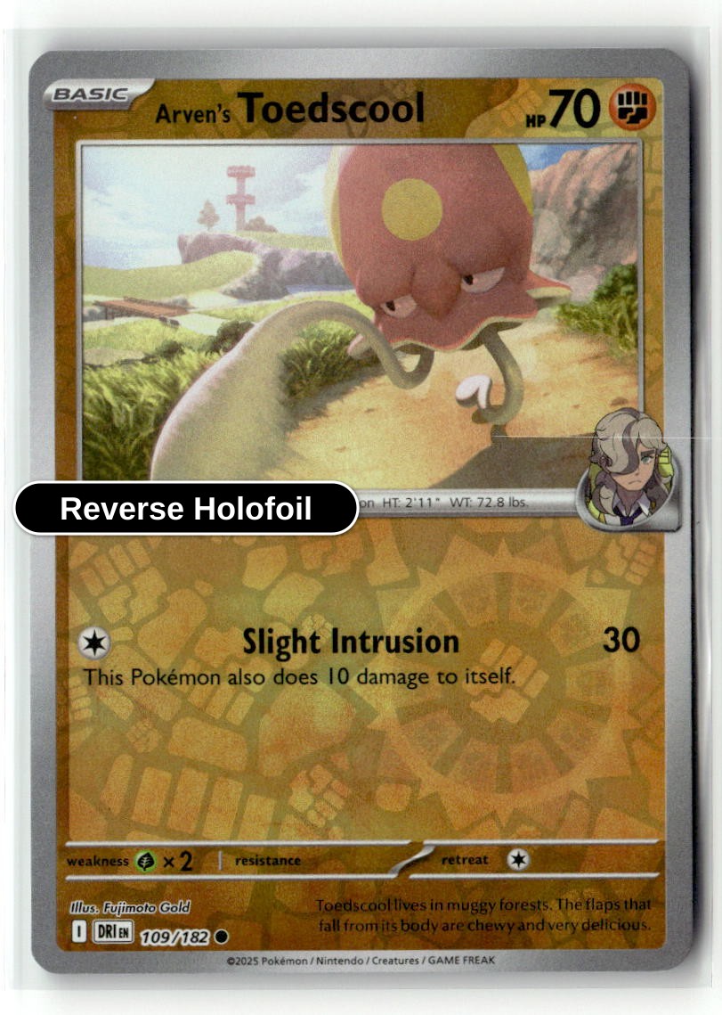 Arven's Toedscool - 109/182 - [DRI - SV10: Destined Rivals] - Reverse Holofoil