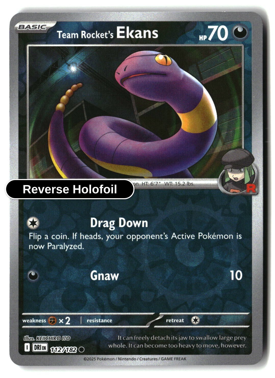 Team Rocket's Ekans - 112/182 - [DRI - SV10: Destined Rivals] - Reverse Holofoil