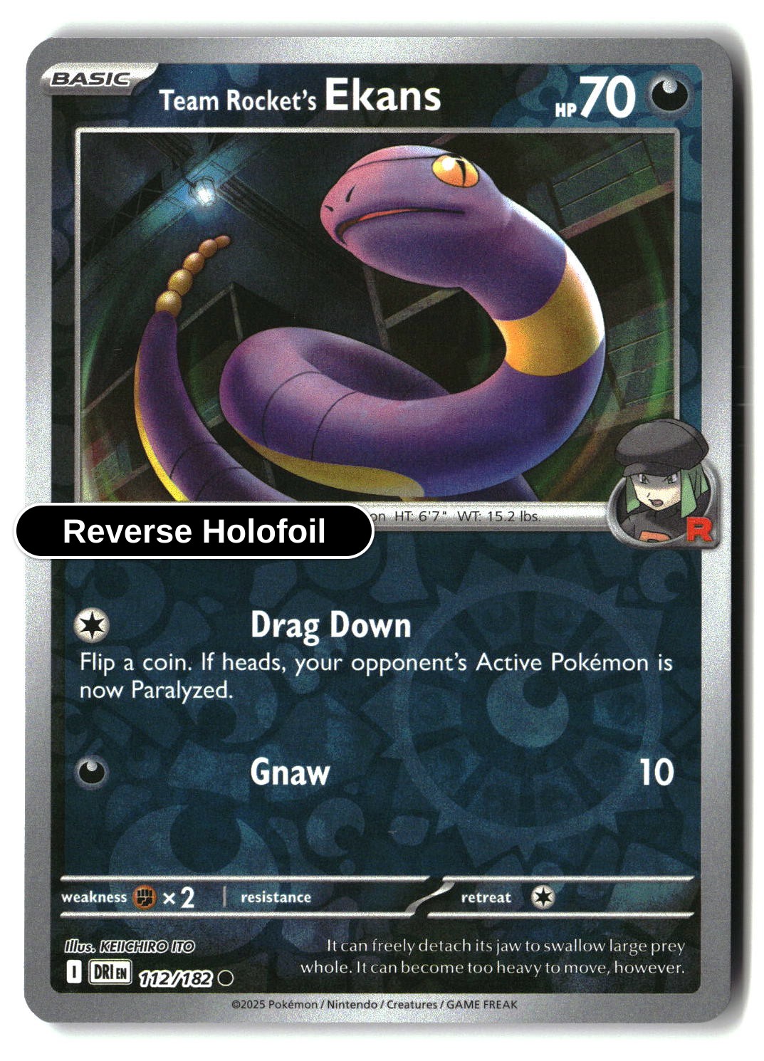 Team Rocket's Ekans - 112/182 - [DRI - SV10: Destined Rivals] - Reverse Holofoil