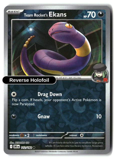 Team Rocket's Ekans - 112/182 - [DRI - SV10: Destined Rivals] - Reverse Holofoil