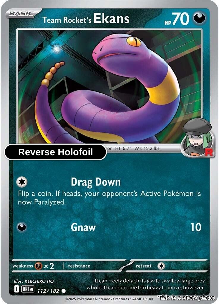 Team Rocket's Ekans - 112/182 - [DRI - SV10: Destined Rivals] - Reverse Holofoil