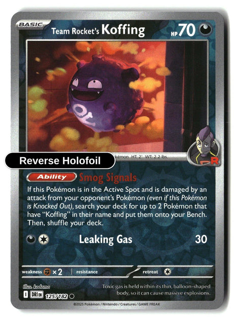 Team Rocket's Koffing - 125/182 - [DRI - SV10: Destined Rivals] - Reverse Holofoil