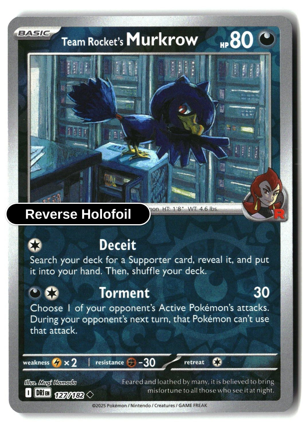 Team Rocket's Murkrow - 127/182 - [DRI - SV10: Destined Rivals] - Reverse Holofoil