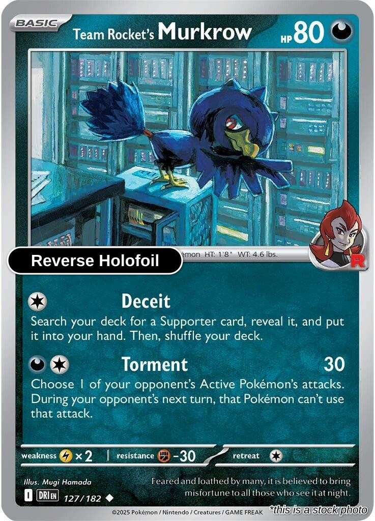 Team Rocket's Murkrow - 127/182 - [DRI - SV10: Destined Rivals] - Reverse Holofoil