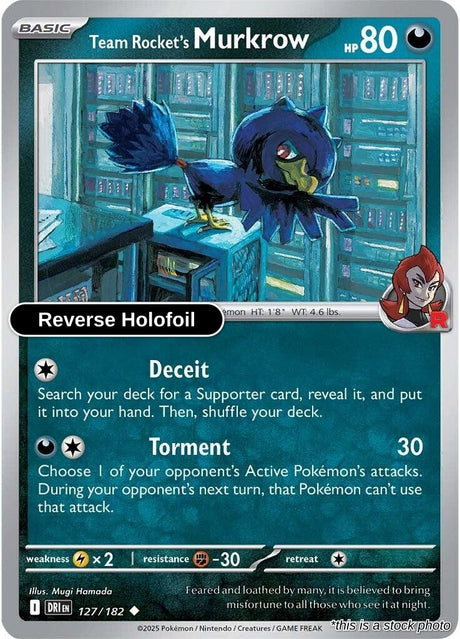 Team Rocket's Murkrow - 127/182 - [DRI - SV10: Destined Rivals] - Reverse Holofoil