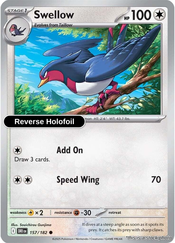 Swellow - 157/182 - [DRI - SV10: Destined Rivals] - Reverse Holofoil