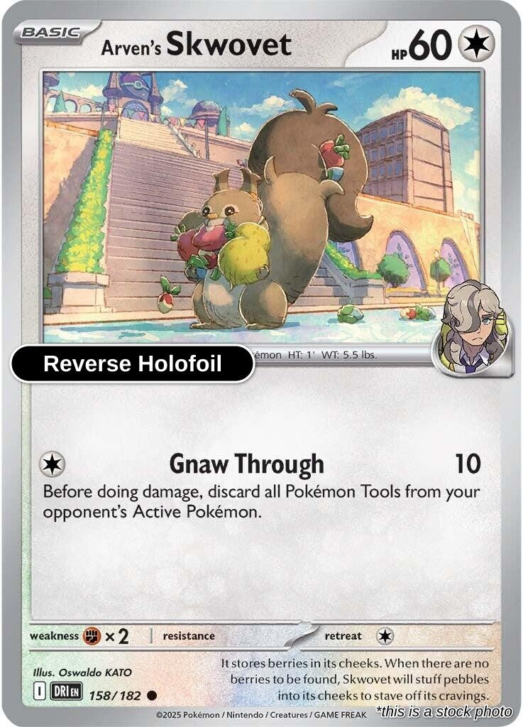 Arven's Skwovet - 158/182 - [DRI - SV10: Destined Rivals] - Reverse Holofoil