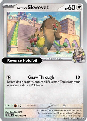 Arven's Skwovet - 158/182 - [DRI - SV10: Destined Rivals] - Reverse Holofoil