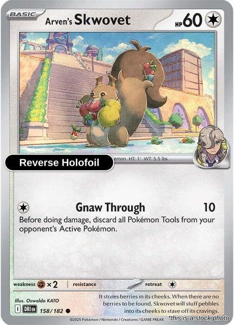 Arven's Skwovet - 158/182 - [DRI - SV10: Destined Rivals] - Reverse Holofoil