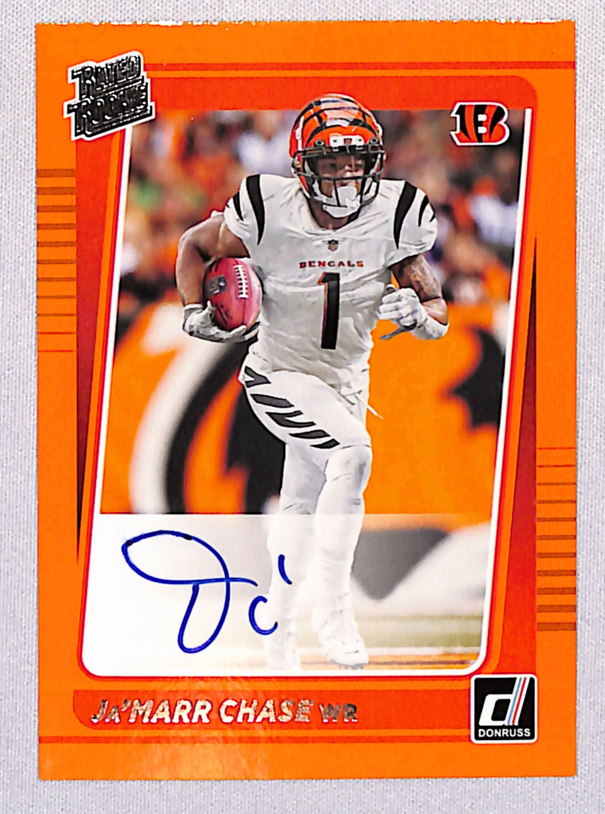 Ja'Marr Chase 2021 Donruss Rated Rookies Autographs Orange #262