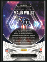 Malik Willis 2022 Panini Phoenix Rookie Rising Purple #RIS-2 #/125