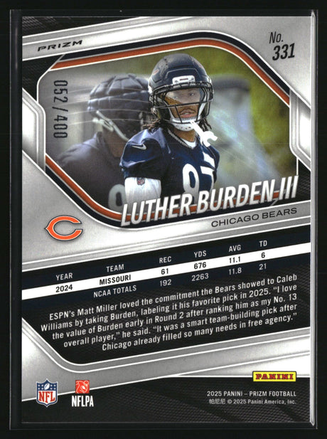 Luther Burden III 2025 Panini Prizm Pandora #331 #/400