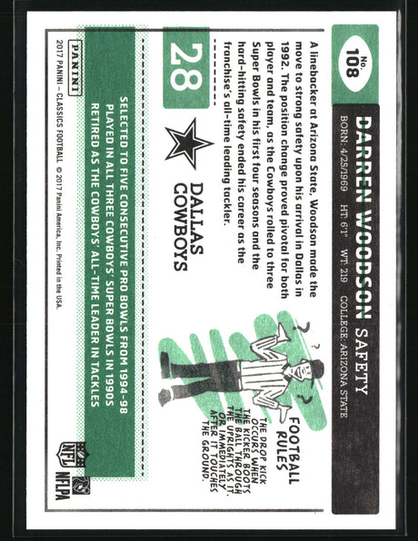 Darren Woodson 2017 Panini Classics Timeless Tributes Orange #108 #/25