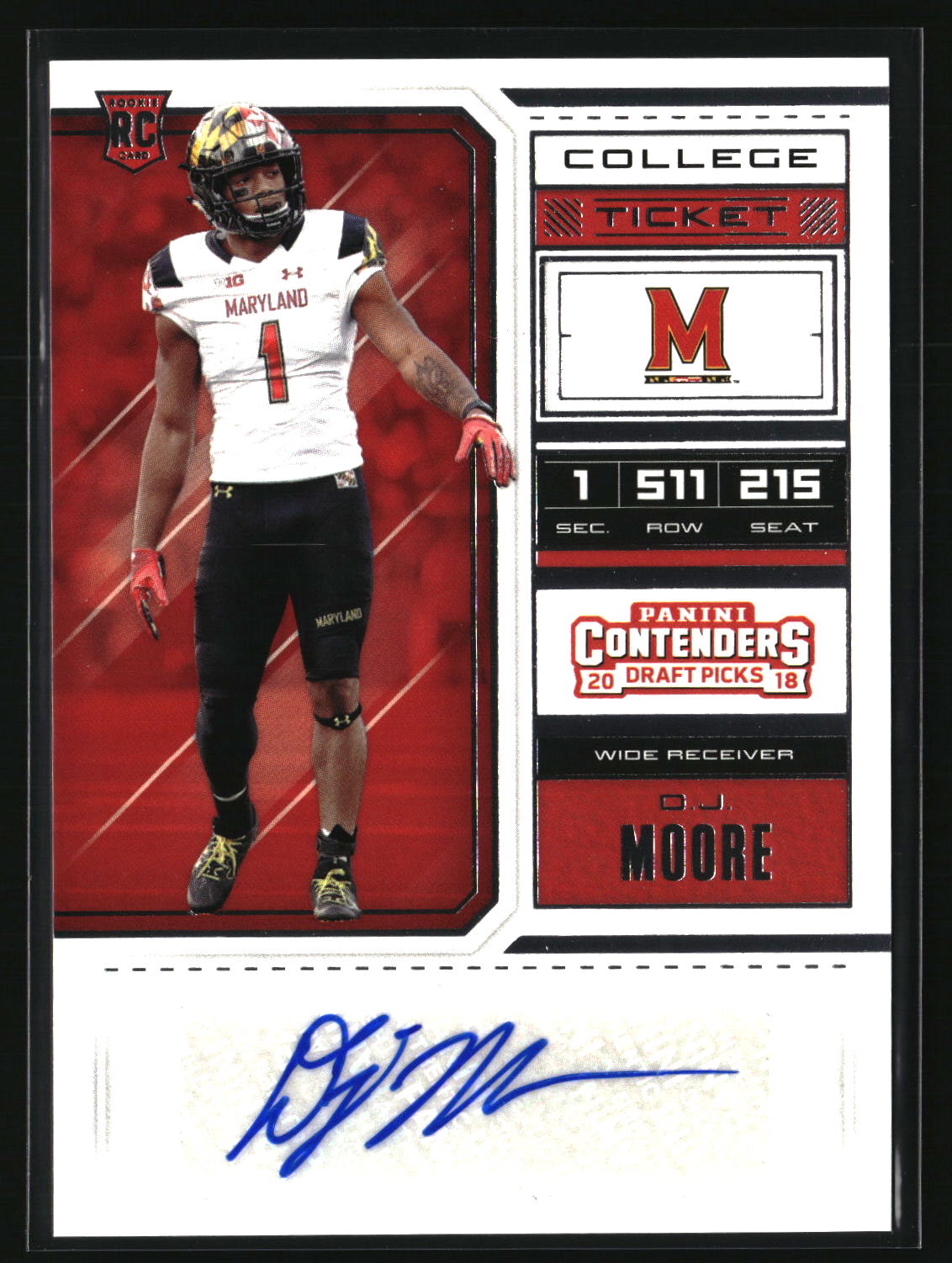 D.J. Moore 2018 Panini Contenders Draft Picks #185