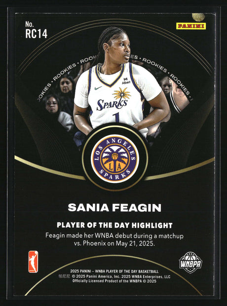 Sania Feagin 2025 Panini WNBA Player of the Day Rookies #RC14