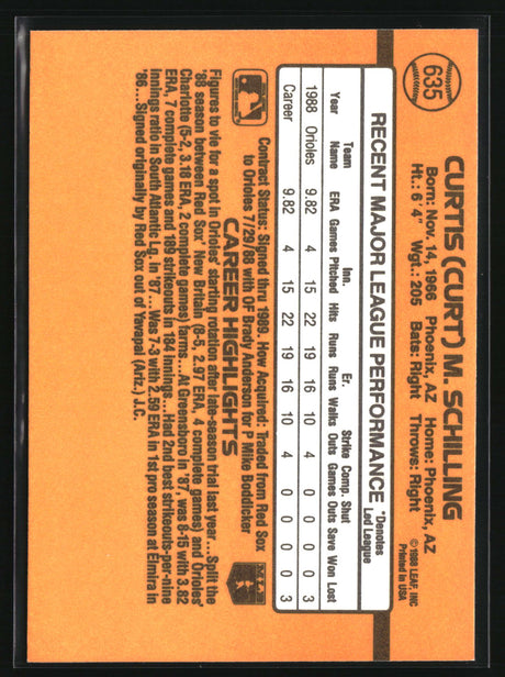 Curt Schilling 1989 Donruss #635