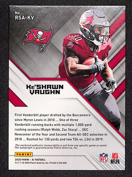 Ke'Shawn Vaughn 2020 Panini XR Rookie Swatch Autographs #RSA-KV #/199