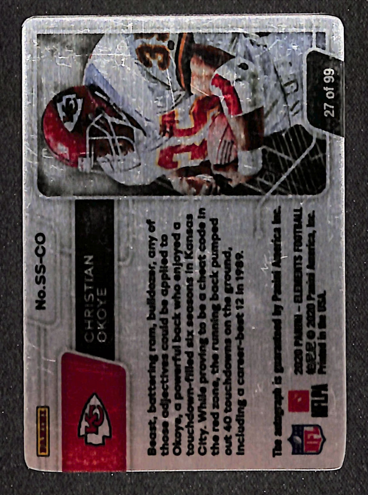 Christian Okoye 2020 Panini Elements Steel Signatures #SS-CO #/99