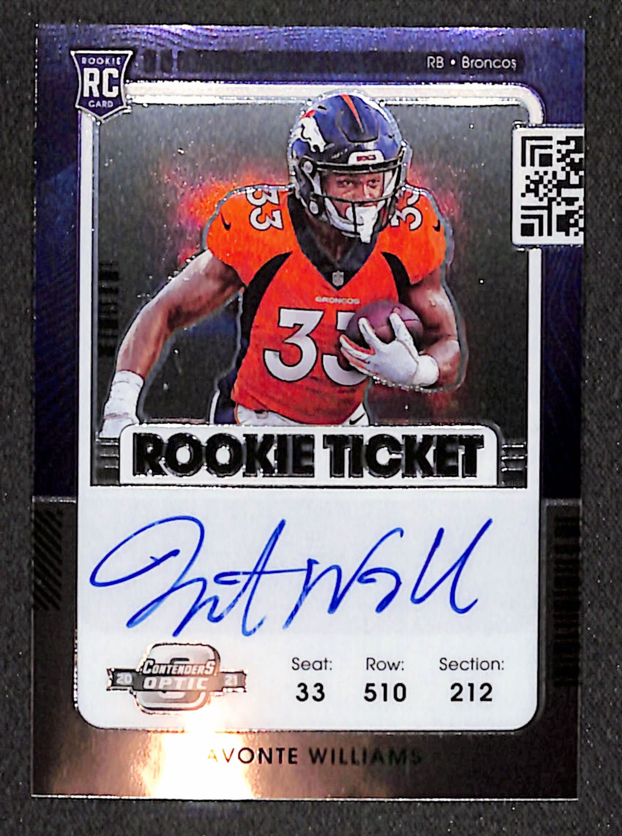 Javonte Williams 2021 Panini Contenders Optic #115