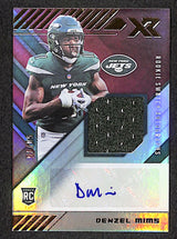 Denzel Mims 2020 Panini XR Rookie Swatch Autographs Red #RSA-DM #/75