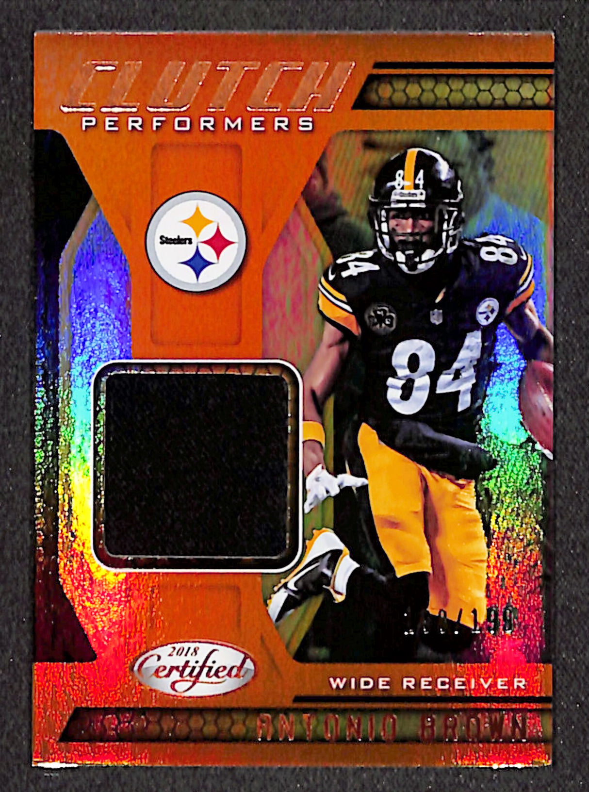 Antonio Brown 2018 Panini Certified Clutch Performers Mirror Orange #CP-AB #/199