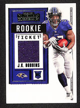 J.K. Dobbins 2020 Panini Contenders Rookie Ticket Swatches #RTS-JKD