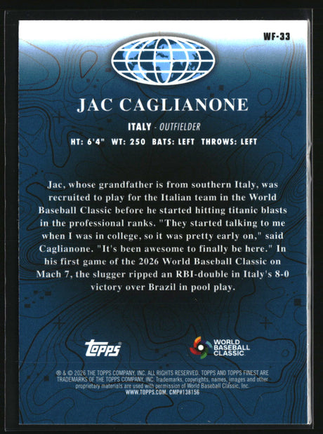 Jac Caglianone 2026 Finest Worlds Finest #WF-33