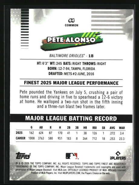 Pete Alonso 2026 Finest #64