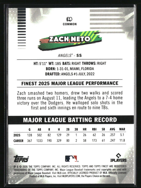 Zach Neto 2026 Finest #38