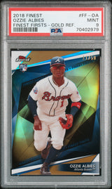 Ozzie Albies 2018 Finest Finest Firsts Gold #FF-OA #/50 PSA 9
