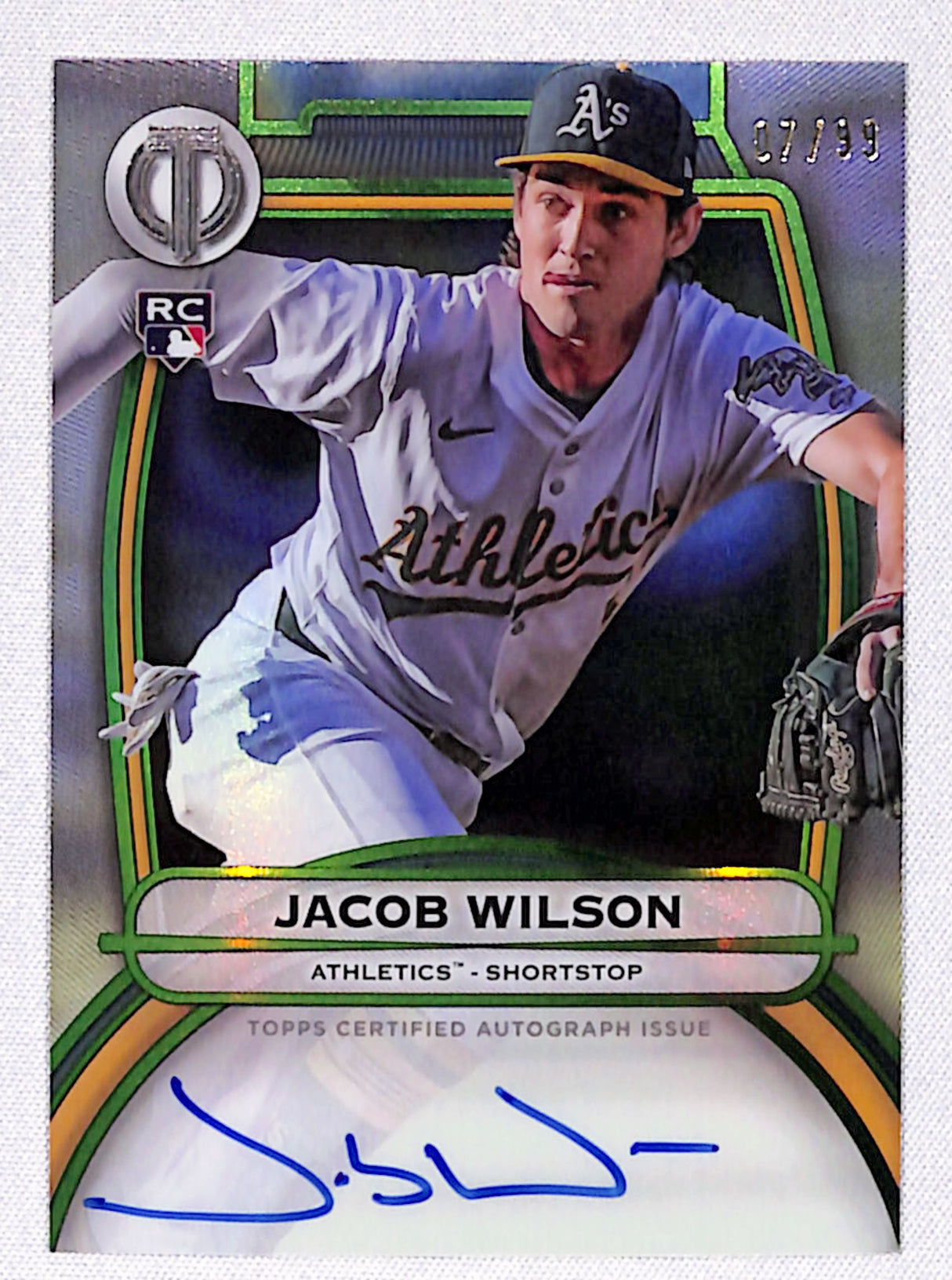 Jacob Wilson 2025 Topps Tribute Tribute Autographs Green #TA-WIL #/99