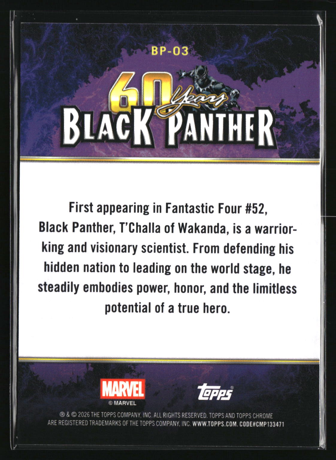 2026 Topps Chrome Marvel Comics 60 Years of Black Panther #BP-03