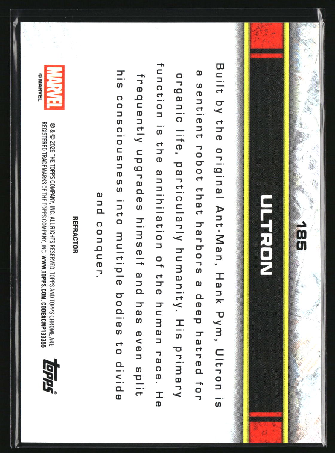 Ultron 2026 Topps Chrome Marvel Comics Refractor #185