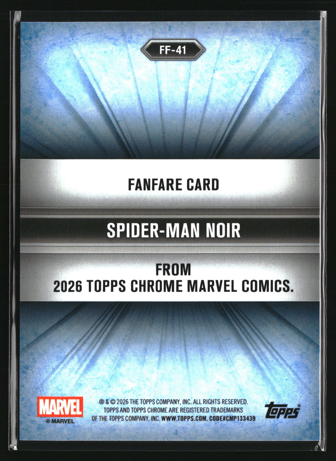Spider-Man Noir 2026 Topps Chrome Marvel Comics Fanfare #FF-41