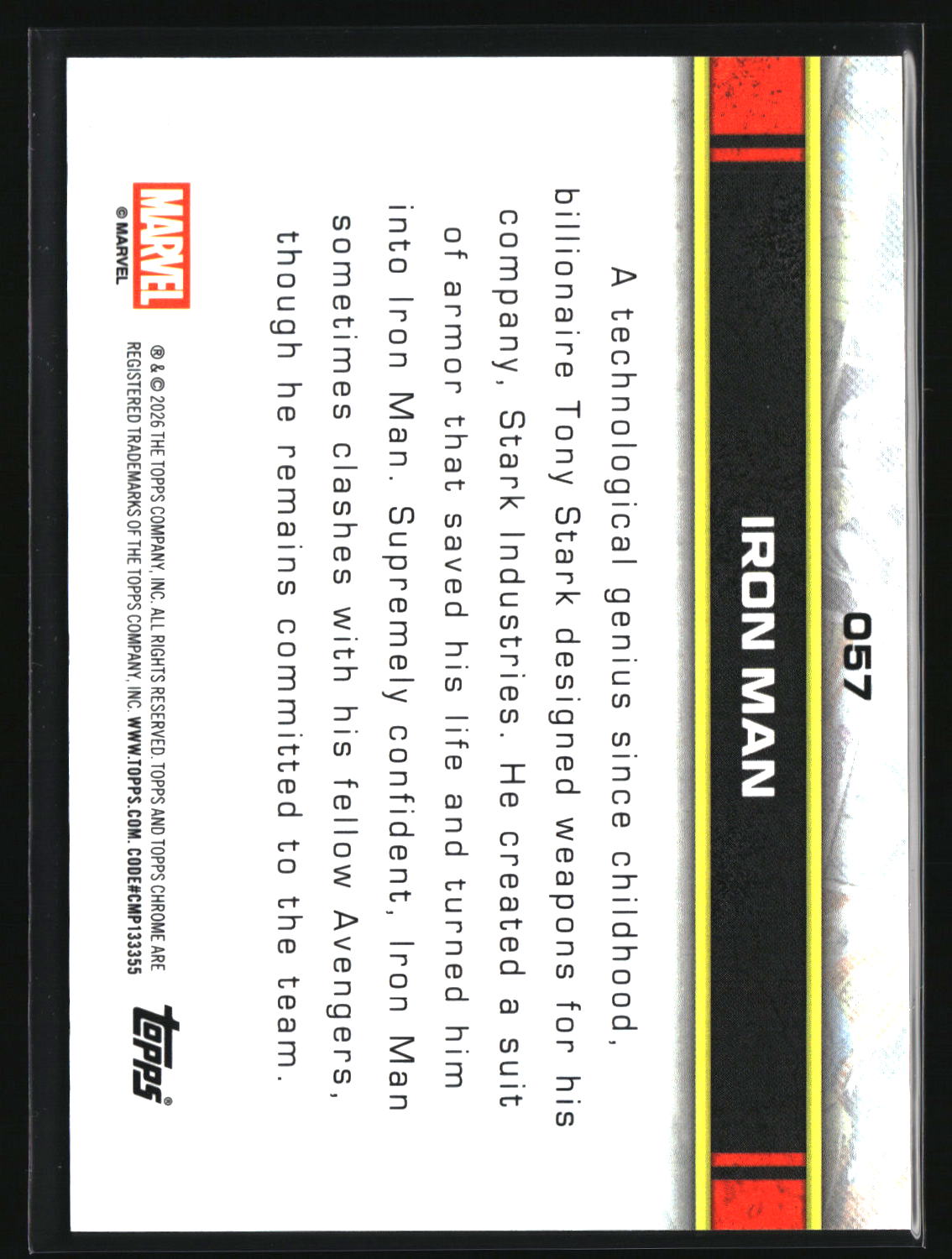 Iron Man 2026 Topps Chrome Marvel Comics #57