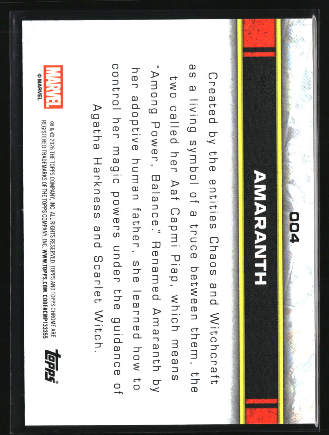 Amaranth 2026 Topps Chrome Marvel Comics #4