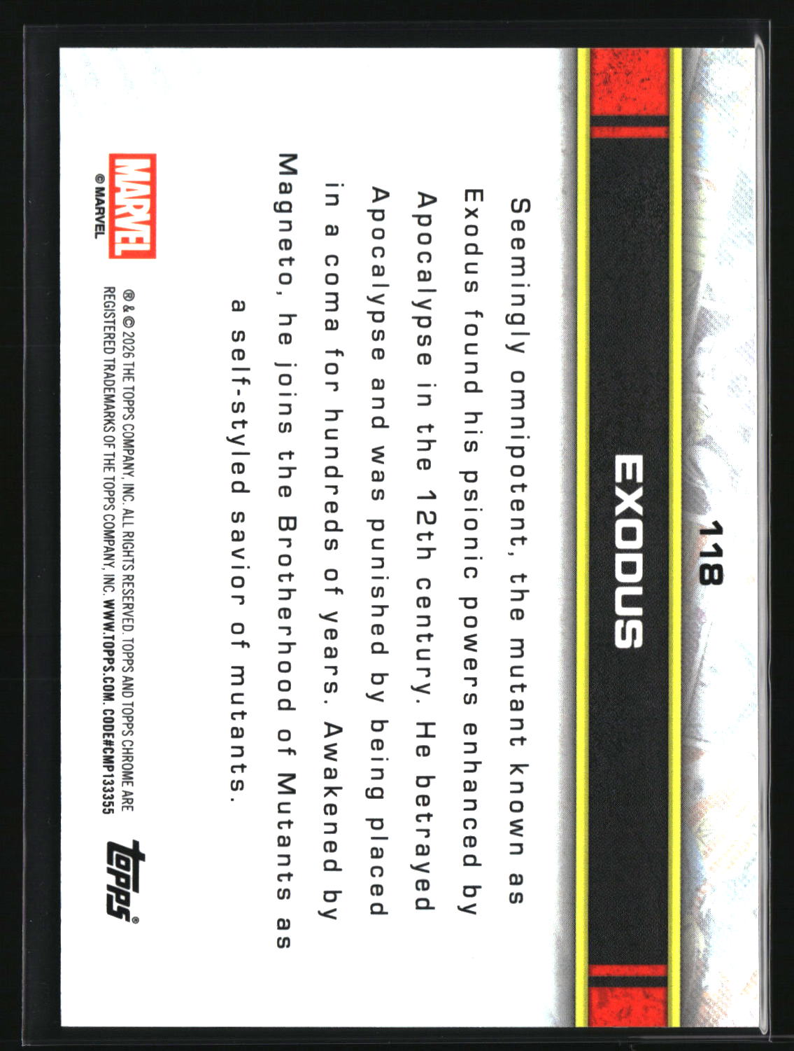 Exodus 2026 Topps Chrome Marvel Comics #118