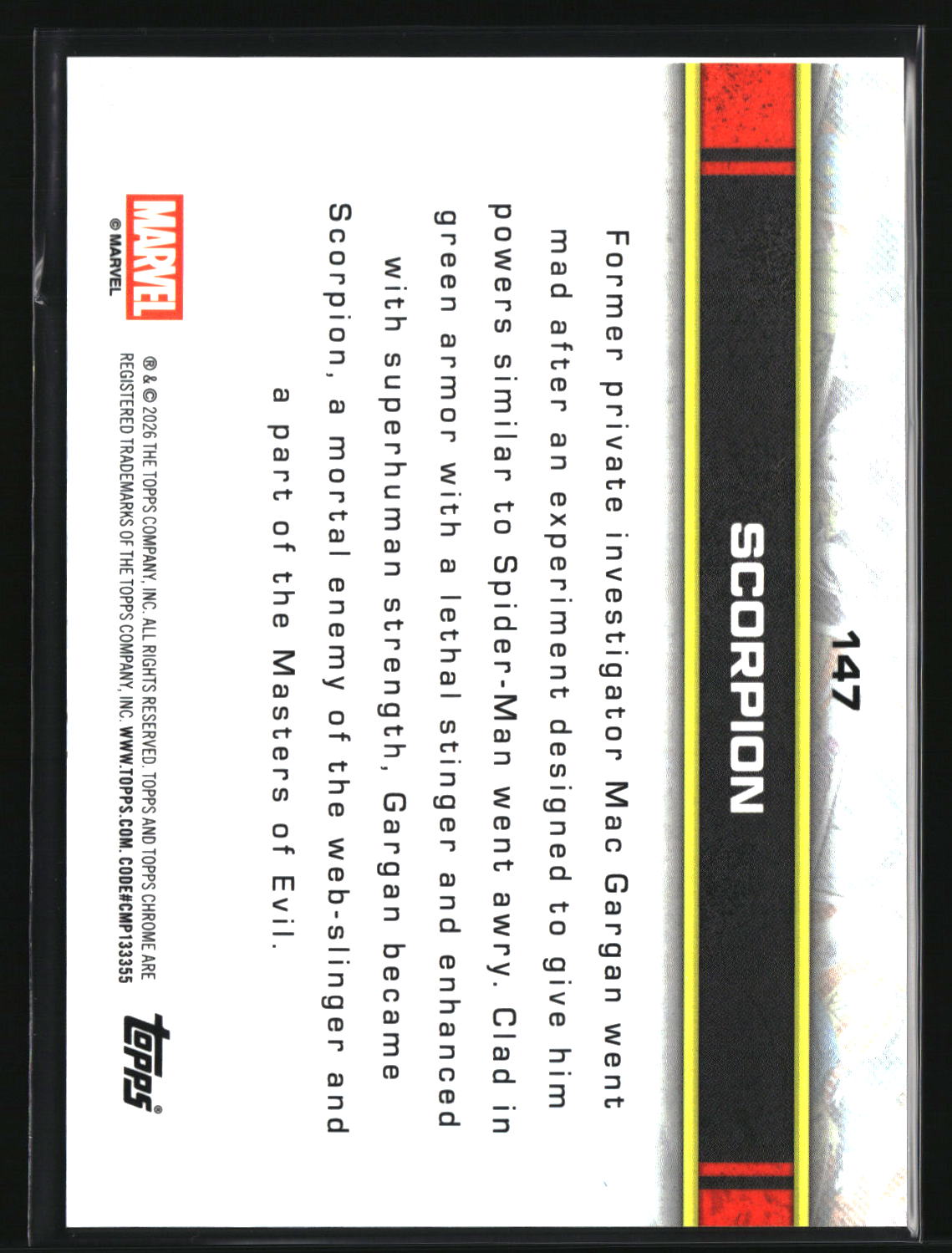 Scorpion 2026 Topps Chrome Marvel Comics #147