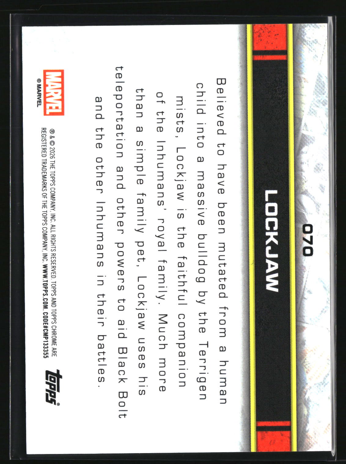 Lockjaw 2026 Topps Chrome Marvel Comics #70
