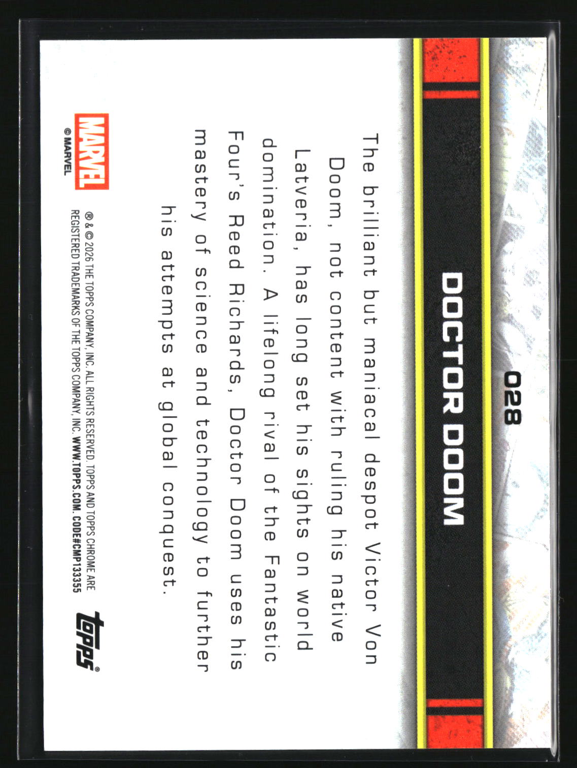 Doctor Doom 2026 Topps Chrome Marvel Comics #28