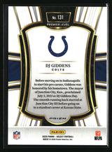DJ Giddens 2025 Panini Select Zebra Prizm Shock #131