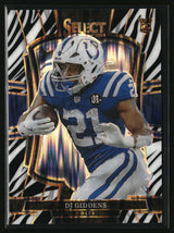 DJ Giddens 2025 Panini Select Zebra Prizm Shock #131