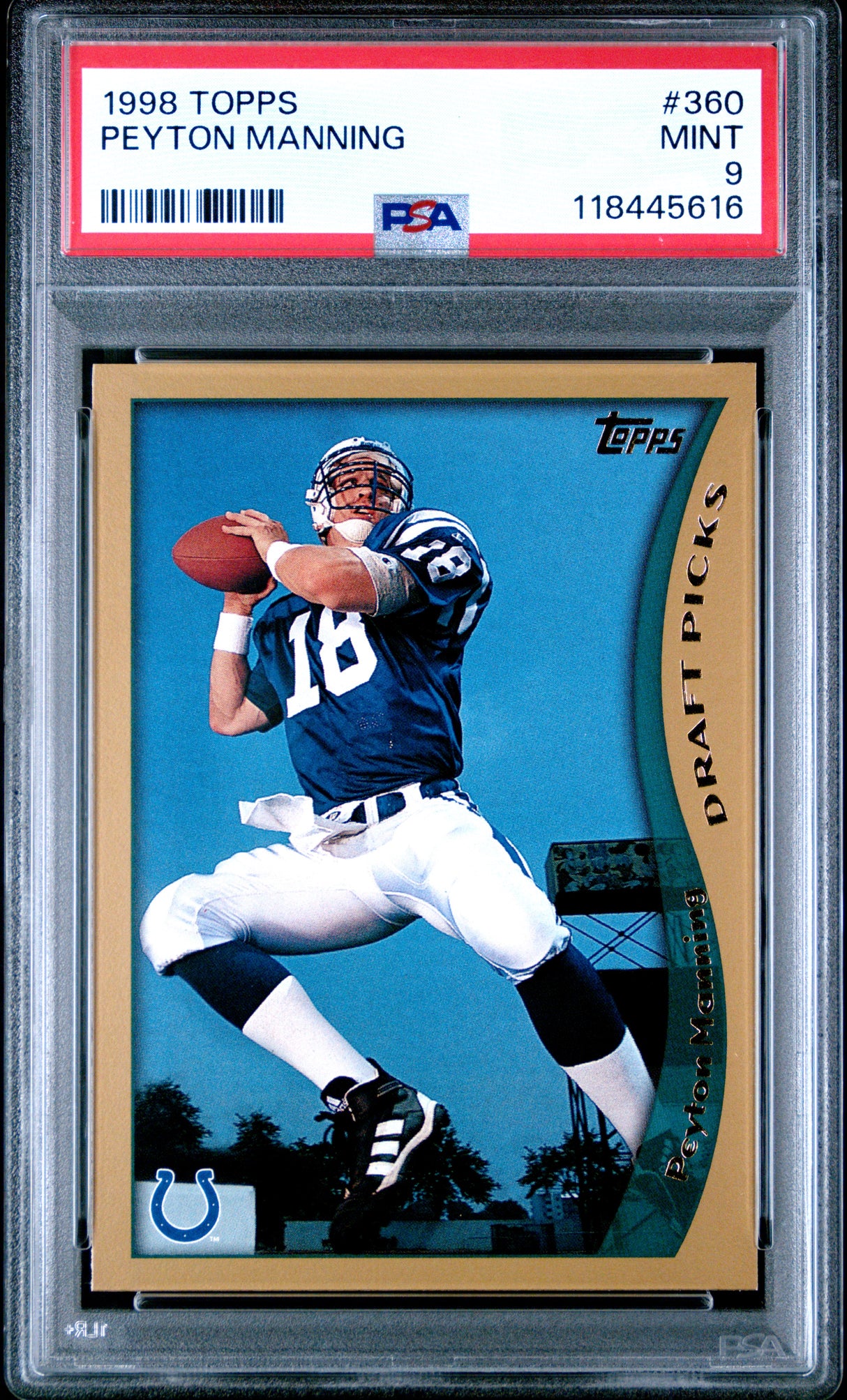 Peyton Manning 1998 Topps #360 PSA 9